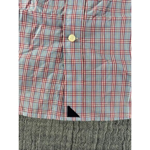 UNTUCKit Sauterns Mens XX-Large Short Sleeve Button Up Red Blue Plaid‎ Shirt - Picture 2 of 6
